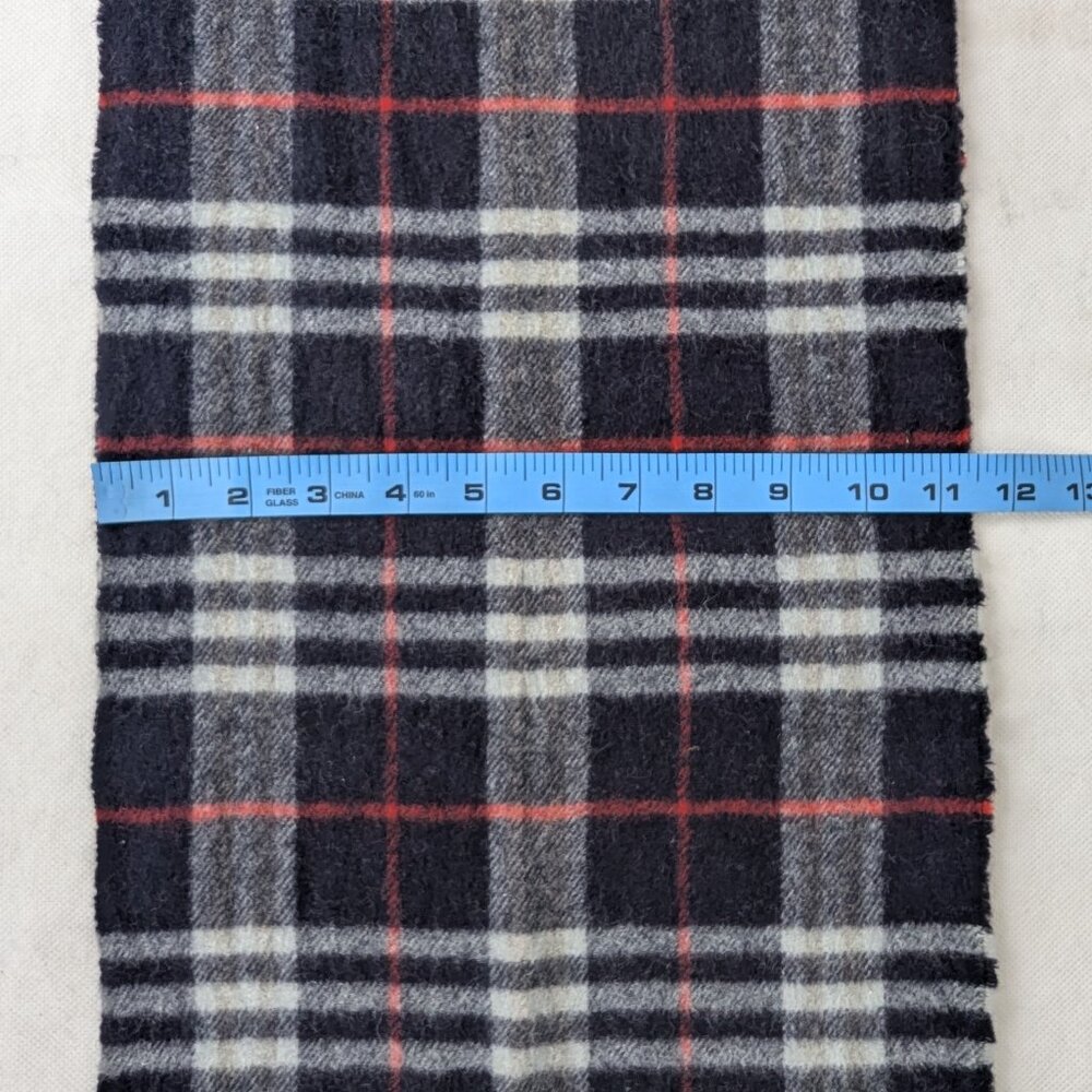 Burberry Lambswool Plaid Check Scarf Black Unisex | Warm & Soft | Quick Ship - Picture 6 of 6